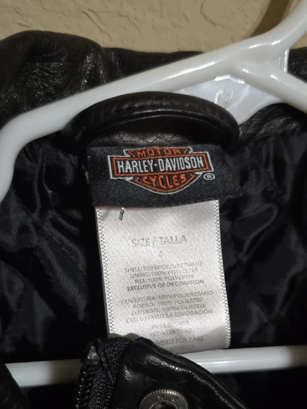 Harley-Davidson Black Kids Leather Jacket with Orange Logo